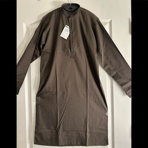 Chocolate brown two piece Pakistani style Kameez Shalwar set for teen boys.